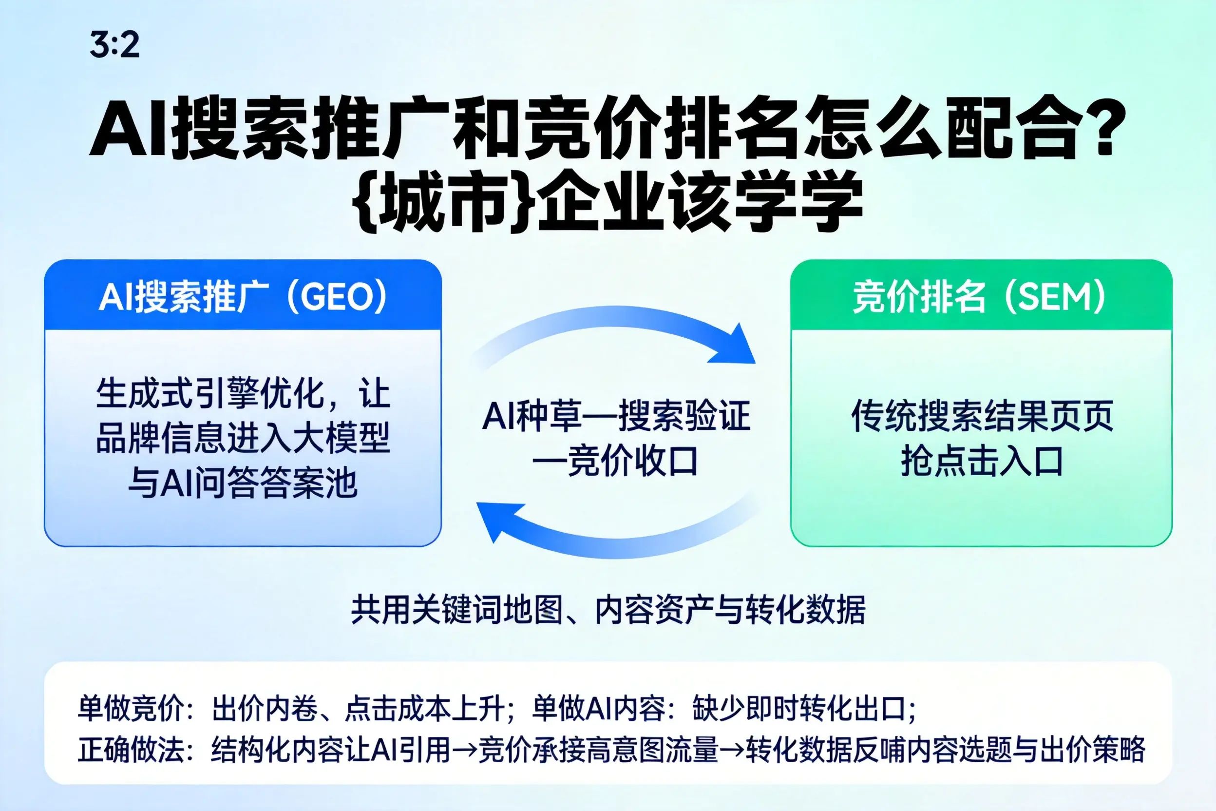 AI搜索推广和竞价排名怎么配合？牡丹江企业该学学