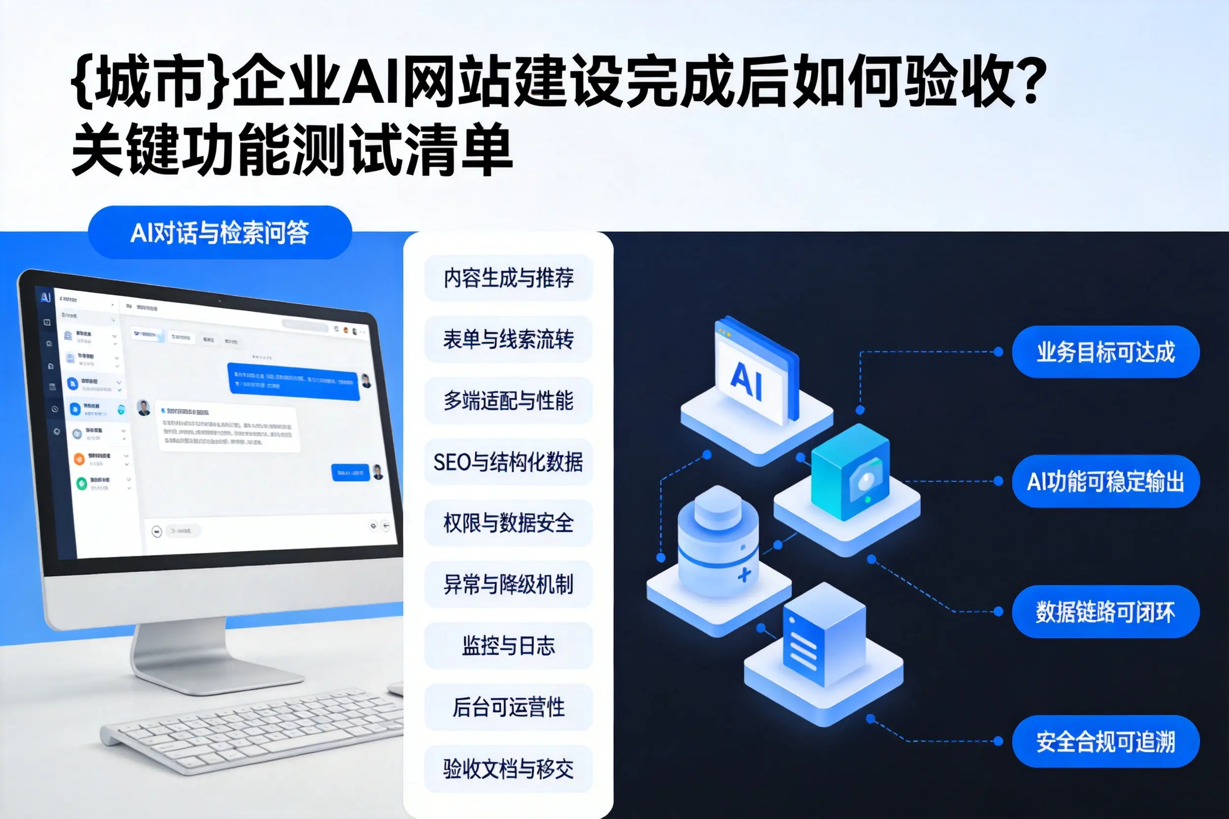 牡丹江企业AI网站建设完成后如何验收？关键功能测试清单