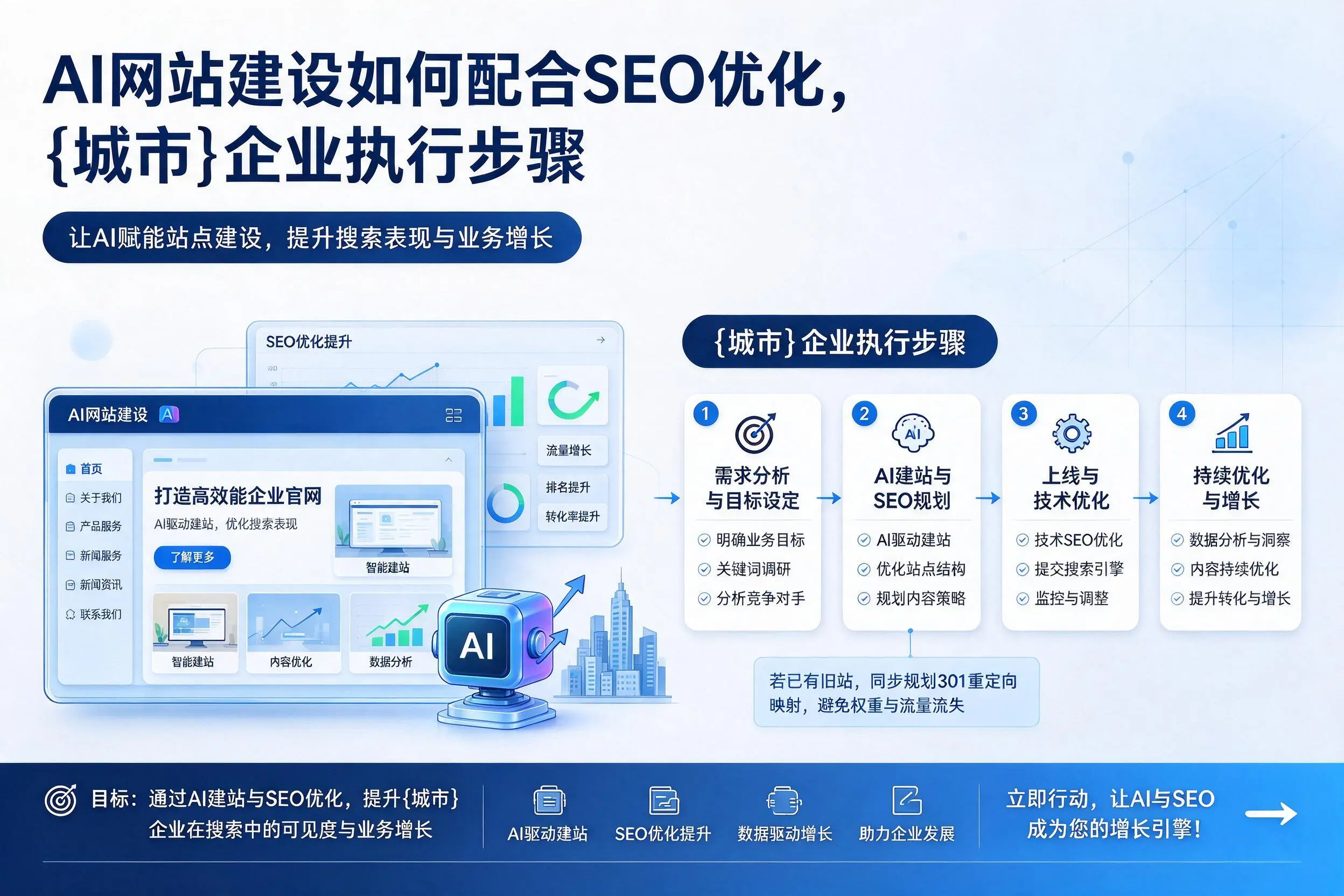 AI网站建设如何配合SEO优化，牡丹江企业执行步骤