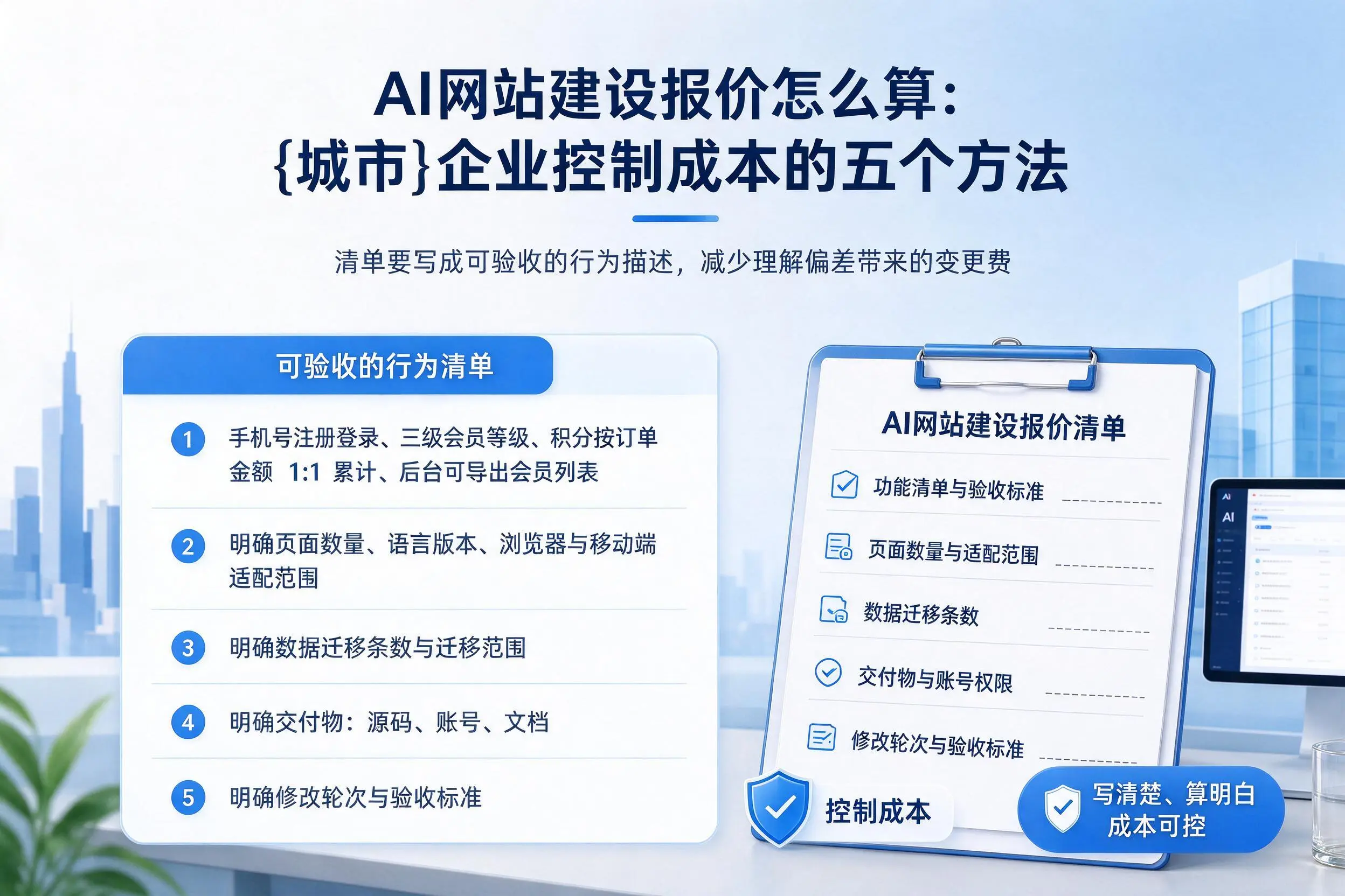 AI网站建设报价怎么算:牡丹江企业控制成本的五个方法